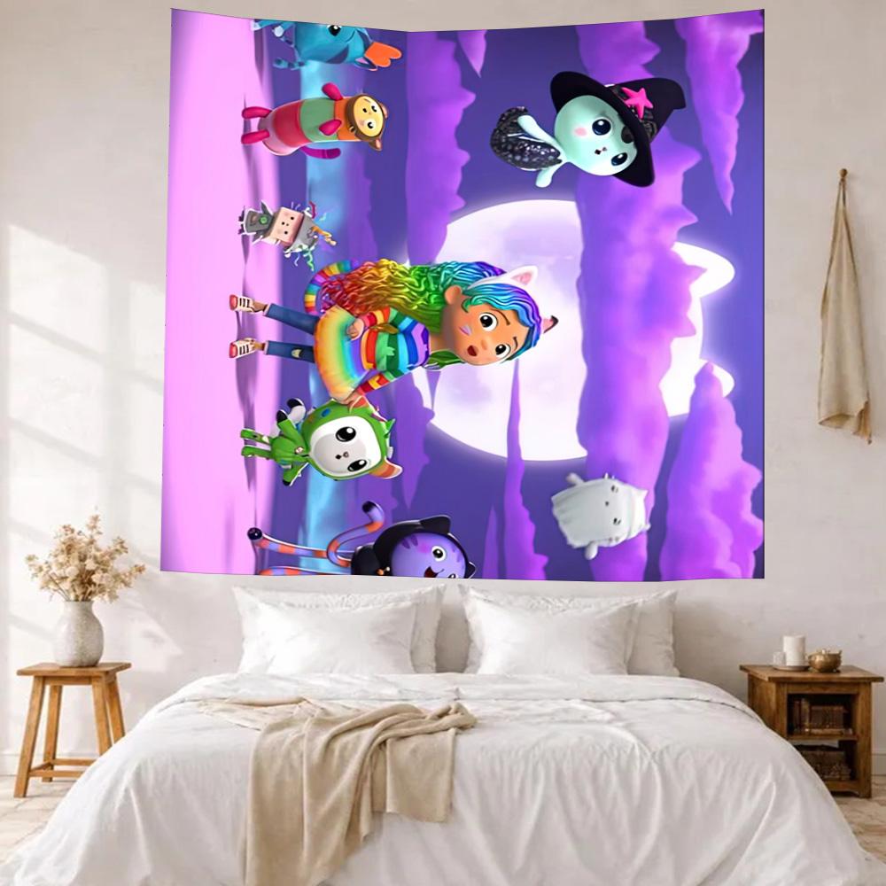 Cartoon Cute Gabbys8 Wall Decor Tapestry Art For Pet Memorial Birthdaywedding Party Backdrop Family Gift
