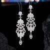 Luxury Court Style Long Hollow Earrings European American Noble Lady Temperament Formal Party Wedding Dress Ear Ornaments