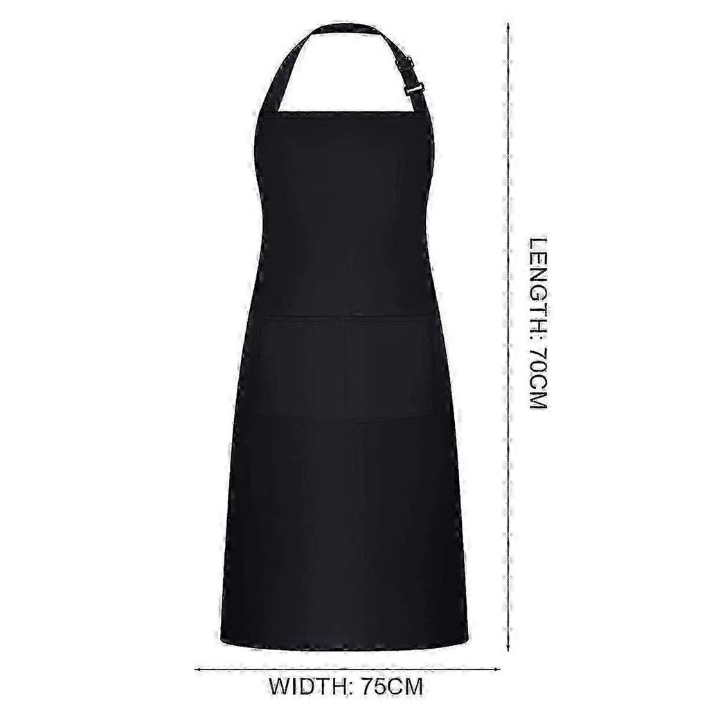 3 pieces of adjustable aprons with pockets, cooking aprons, kitchen aprons, kitchen aprons, used in kitchens, restaurants, and cafes (black, cotton) 2