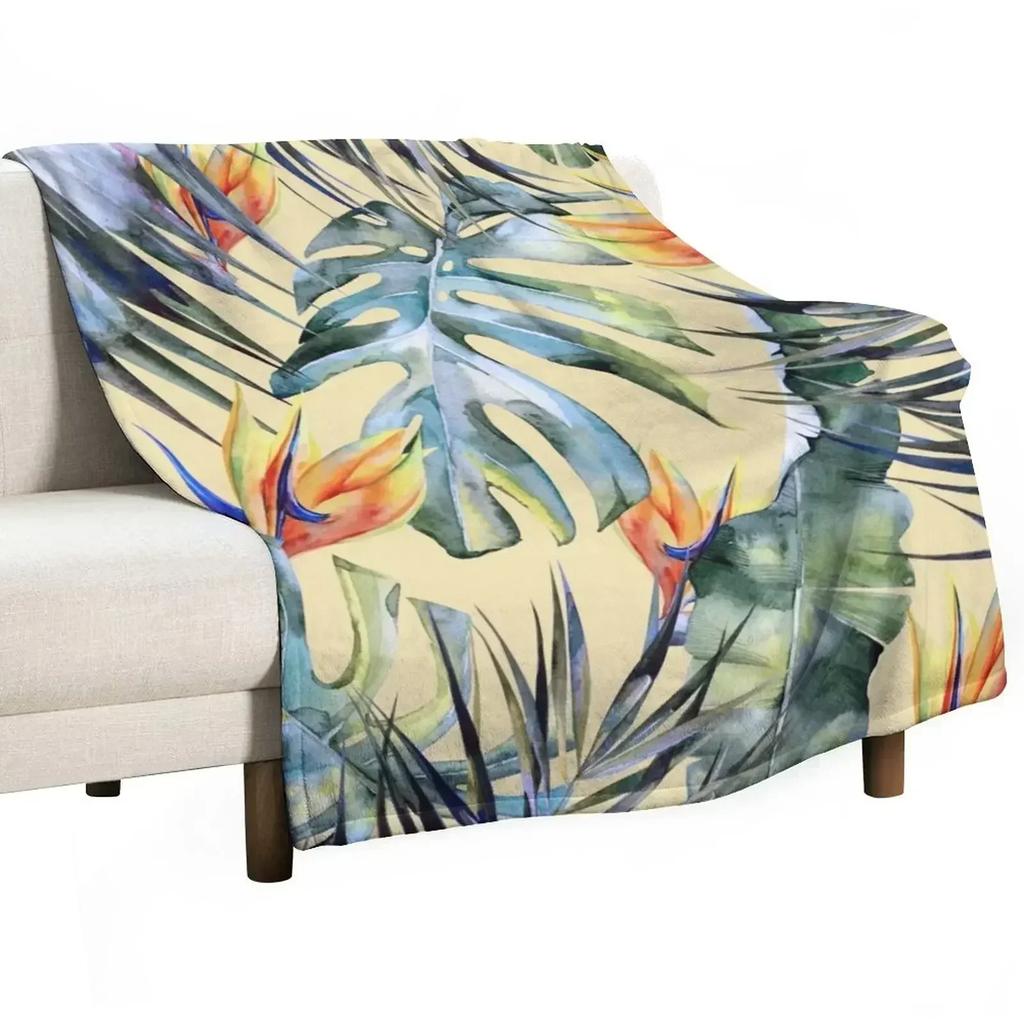 TROPICAL GARDEN 4 Throw Blanket Warm Blankets For Sofas Soft Big Decorative Beds Cute Giant Sofa Blankets
