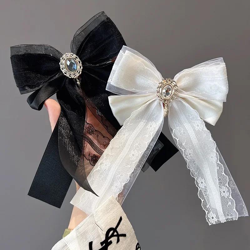 Новая кружевная заколка-бабочка со стразами, двойного назначения, в колледжском стиле, профессиональная, для рубашки, банк, стюардесса, аксессуары для воротника