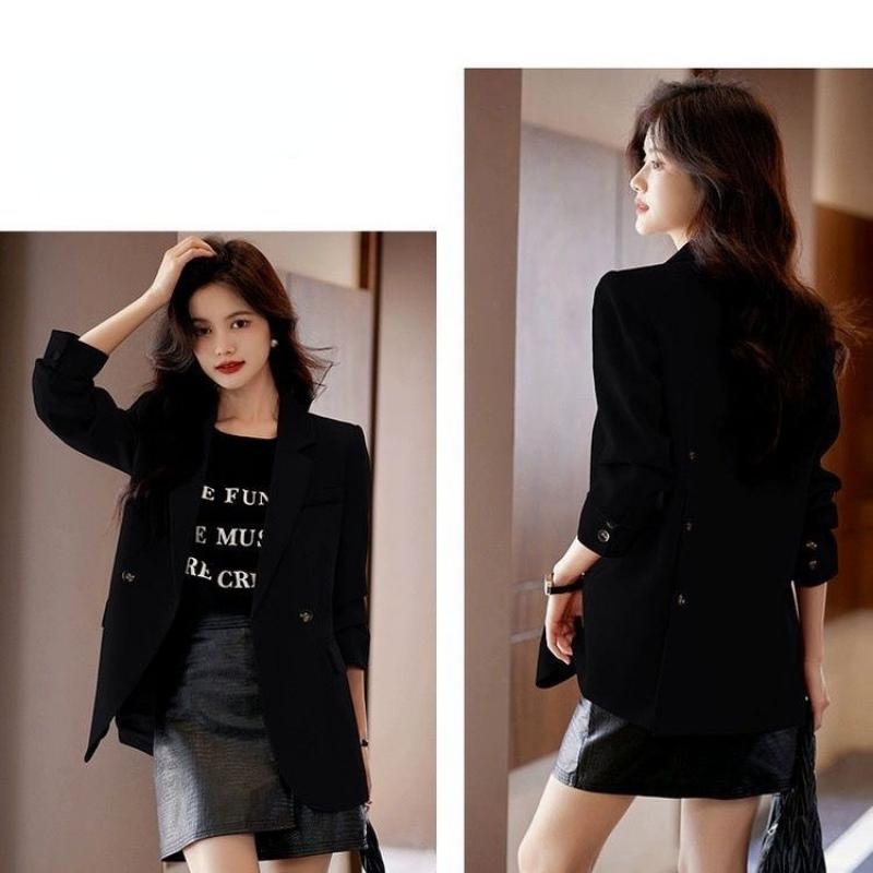 Пиджаки для женщин Одежда Блейзер Весна Осень Пальто Корейский шик Длинный рукав Приталенные пуговицы Однотонные пальто
