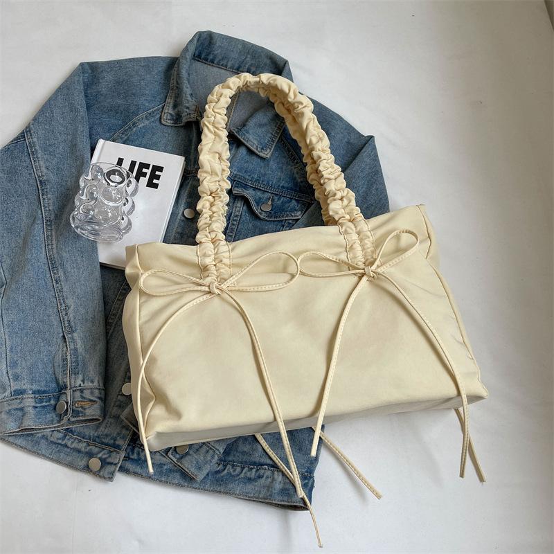 Модная плиссированная сумка большой вместимости женская 2025 весна-лето новая корейская версия простая повседневная сумка-тоут сумка-мессенджер для работы