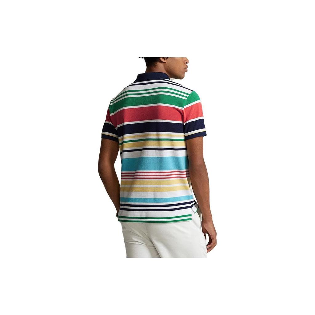 Polo Ralph Lauren SS23 Striped Logo Embroidered Short Sleeve Polo Shirt Men Polo Shirts Multicolor MNPOKNI1N822215-100