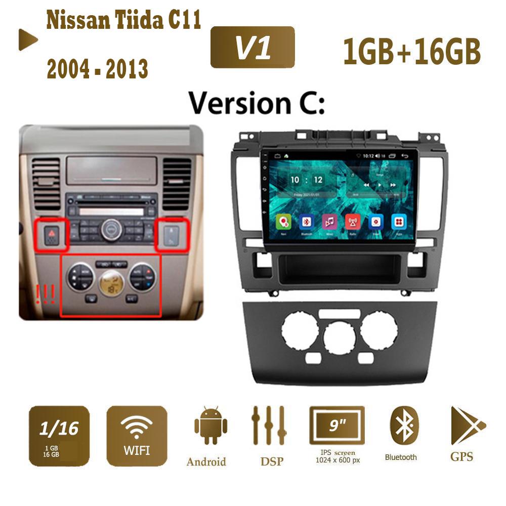 Автомобильное радио на базе Android для Nissan Tiida C11 2004-2013 Carplay Navi GPS мультимедийный видеоплеер стерео 2din 2 + 32 ГБ