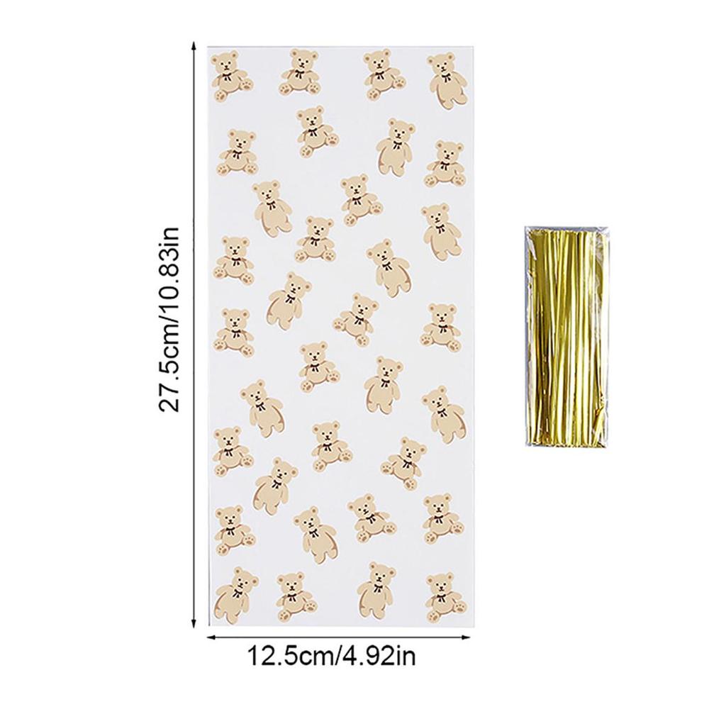 50 шт., подарочные пакеты для конфет в виде медведя в виде животного, печенье, десерт, сделай сам для детей, тема футбольных джунглей, декор для дня рождения