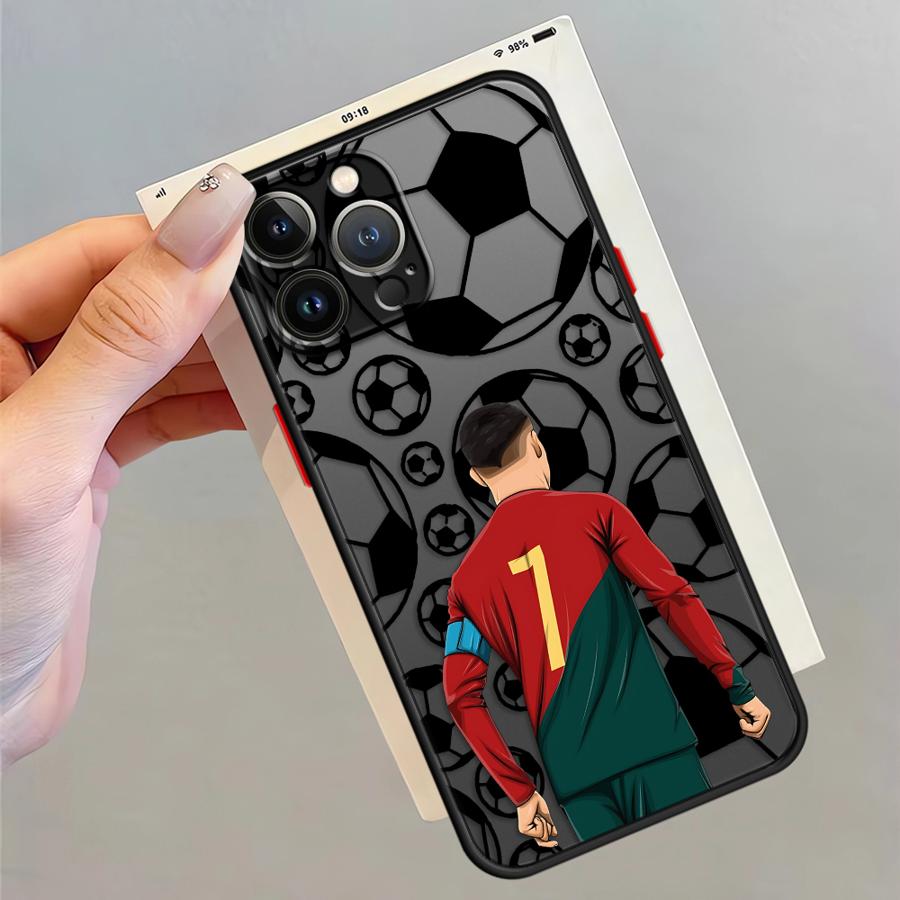 Soccer Football Number Funda Back Phone Cover Case for iPhone 17 Pro Max XS XR 13 Mini 16 Plus 12 14 15 11 7 8 SE Air