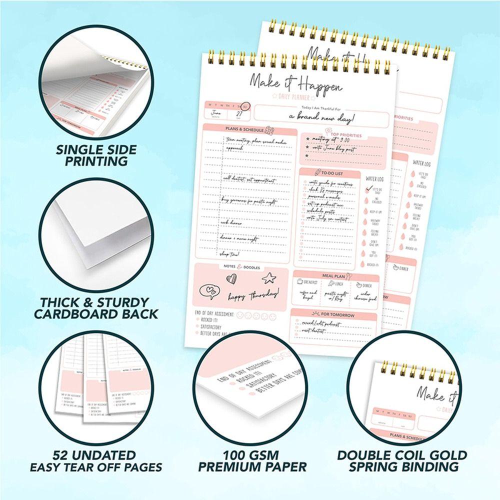 Easy Tear-off To Do List Notepad Portable Schedule Writing Pads A5 Agenda Planner  Student