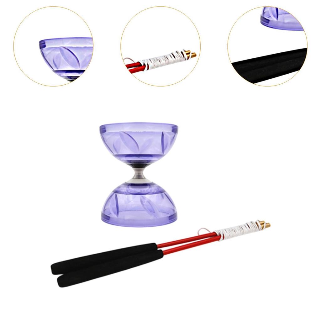 Interactive Diabolo Toy Juggling with Sticks Triple Bearing Chinese Set for