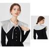 Women Girls Vintage Lolita False Fake Collar Shawl Sweet Ruffles Lace-Up Bow Decorative Necklace Choker Short Poncho