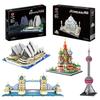Pzx Mini Blocks World Architecture  Sydney Opera House Big Ben Building Bricks Juguetes For Boy Toys Girl Gift Christmas