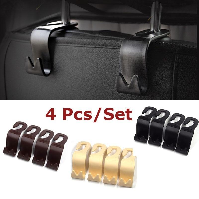 4 шт. универсальный автомобильный крючок для подголовника, вешалка на спинку сиденья, автомобильный органайзер для сумок, кошельков, пальто