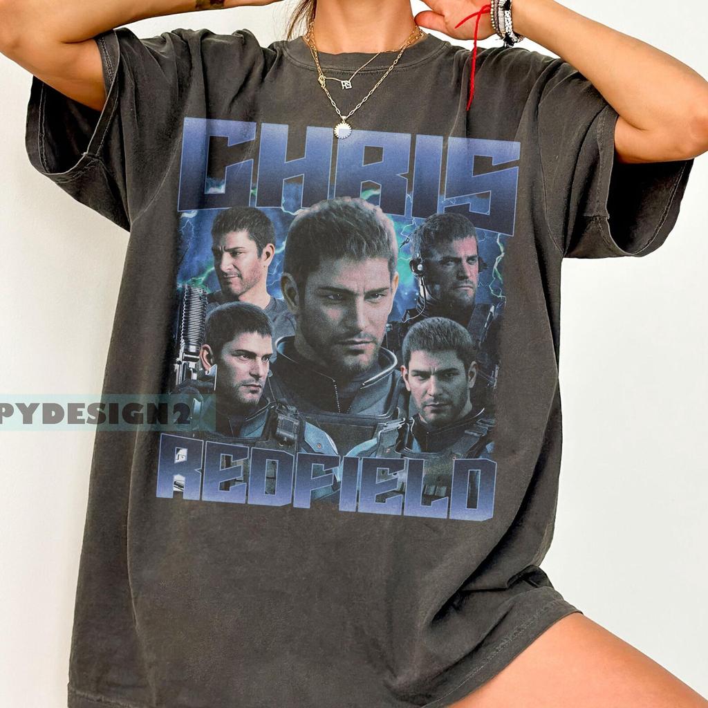 Chris Redfield Vintage Bootleg Shirt, Retro Gaming Tee, Resident Game Fan Gift