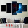 5 Pieces Canvas Decorative Wall Pictures Animals  Black Wolf Wallpaper Home Decor Living Room Pster Painting And Print Artwork No Frame