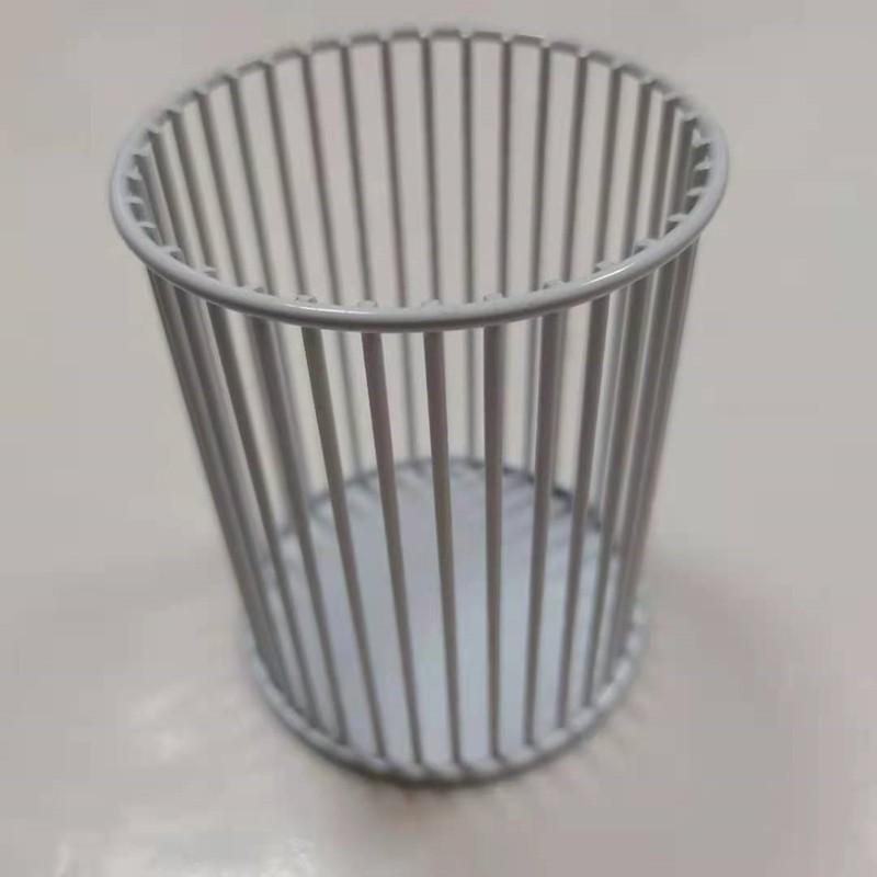 Metal Desk Organizer Pen Holder Storage Basket Office School Makeup Brushes Nordic Style Iron Wire Mesh Container