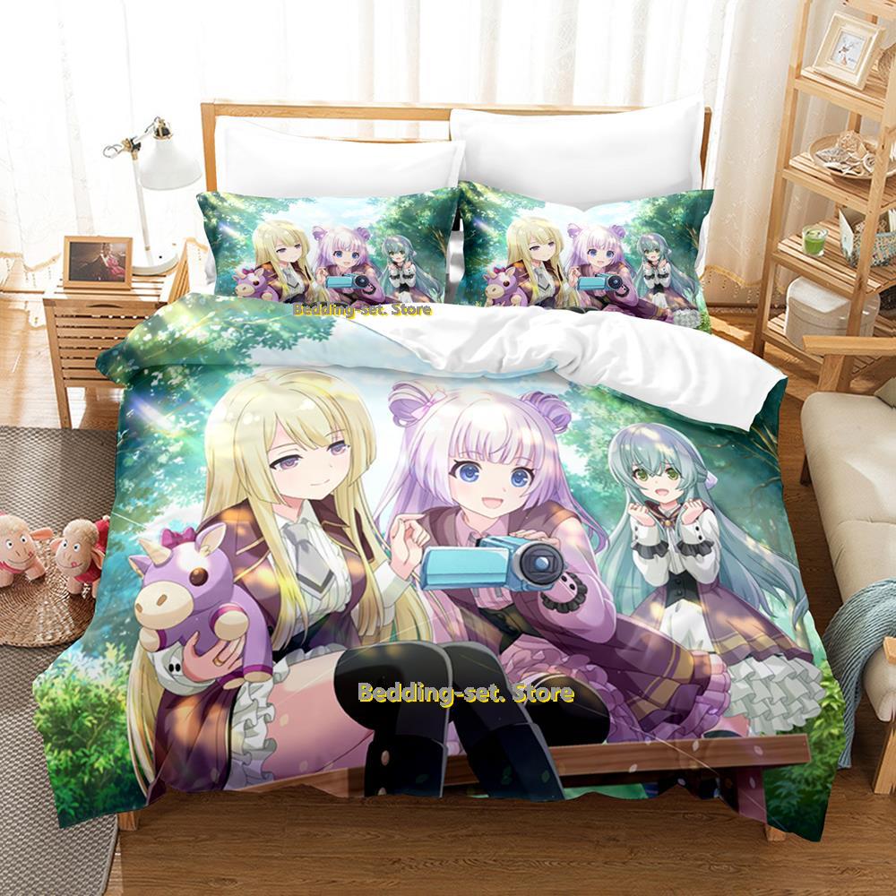 Assault Lily Bouquet Комплект постельного белья Односпальный Полуторный Двуспальный Евро Евро-Макси Размер Постельное белье Взрослый Детская Спальня Трех peças Аниме Простыня Se