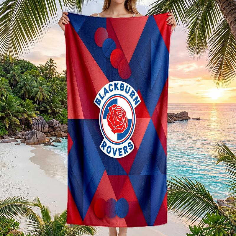 Пляжное полотенце Blackburn Rovers Football Мягкое из микрофибры Летнее полотенце Быстросохнущее Впитывающее полотенце для пляжа Бассейна Путешествий