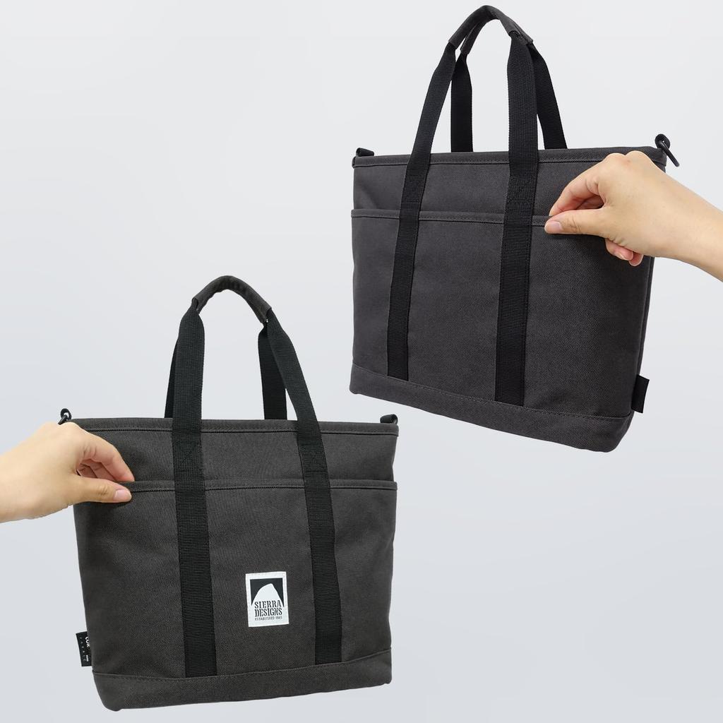 Сумка через плечо Mini Tote Cordura 2WAY с несколькими карманами для хранения бутылок Crossbody Hanging Handbag черного цвета [Sierra Designs]