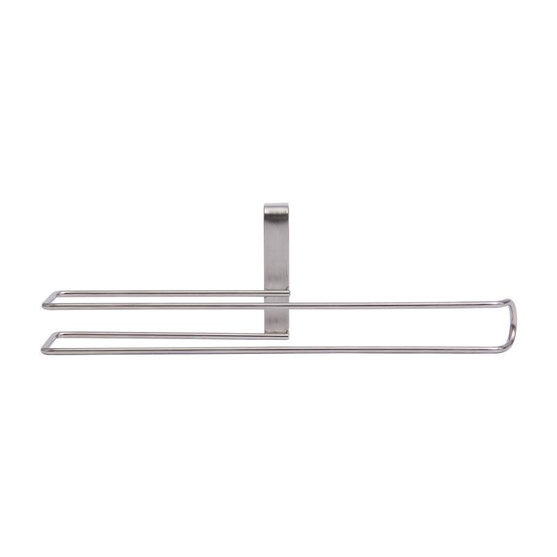 Stainless Steel Non-Perforated Paper Towel Rack Kitchen Plastic Wrap Under The Cabinet Hanging Roll Paper Storage Rack