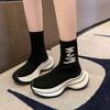 Женские универсальные эластичные носки-ботинки Flying boots 2025 лето новая мода зарубежный стиль ботинки Мартина женские короткие ботинки вязаные ботинки