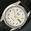 5 AUTOMATIC JAPAN 7009A MENS VINTAGE ARABIC WHITE DIAL WATCH A702675-1 R209-a702675