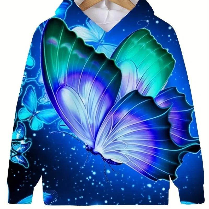 Hoodies Butterfly Outerwear Kids Clothes Girl Boys Sweaters Outdoor Clothes for Children Fashion Clothes Child Girl Sweatshirts