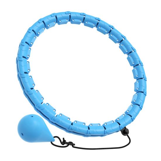 Weighted Fitness Hoop with 24 Detachable Knots Adults Weight Loss Fat Burning Waist Toning Fitness Circle Women Men Strengthening Waist Exercise Ring