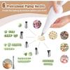 9-Piece Reusable Piping Bags and Tips Set-16inch Cotton Baking Kit with Coupler, Stainless Steel Nozzles & Cleaner for Cakes/Cupcakes/Cookies