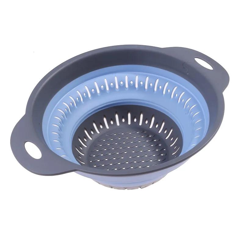 Складная силиконовая корзина для хранения на кухне, многофункциональная сушилка для фруктов и овощей, складной кухонный органайзер для сушки, кухонные гаджеты