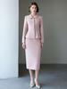 2024 Winter Pink Tweed Suit Set: Korean Drama Style Chic