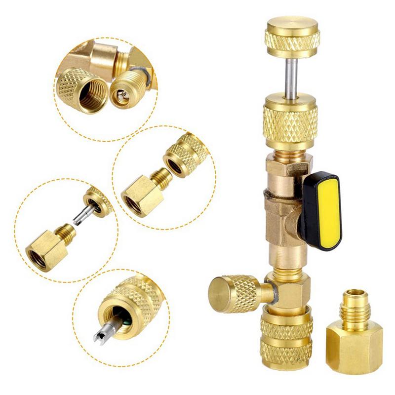 Инструмент для снятия и установки сердечника клапана R410A R22 Инструменты для ремонта кондиционера с двойным размером SAE 1/4 дюйма 5/16 дюйма Система HVAC