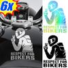Наклейки на автомобиль мотоцикл Respect for Bikers Pattern Decal Мотоциклетные корпуса Laser Reflective Sticker Car Scratch Decorative Decals
