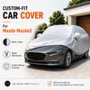 Для Mazda Mazda3 Подходит Полный Чехол на Автомобиль Серебристо-Покрытая Оксфордская Ткань Боковая Молния Доступ Защита от УФ Наружная Парковка