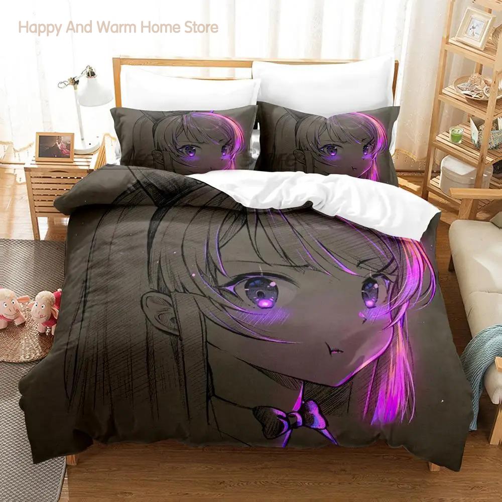 Комплект постельного белья Sakurajima Mai Single Twin Full Queen King Size Bed Set Aldult Boys Bedroom Duvetcover Sets 3D Print Anime bed