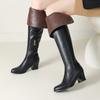 Сексуальные ботфорты женские 2024 зимняя обувь модные высокие каблуки ботфорты до бедра женские черные белые водонепроницаемые длинные сапоги