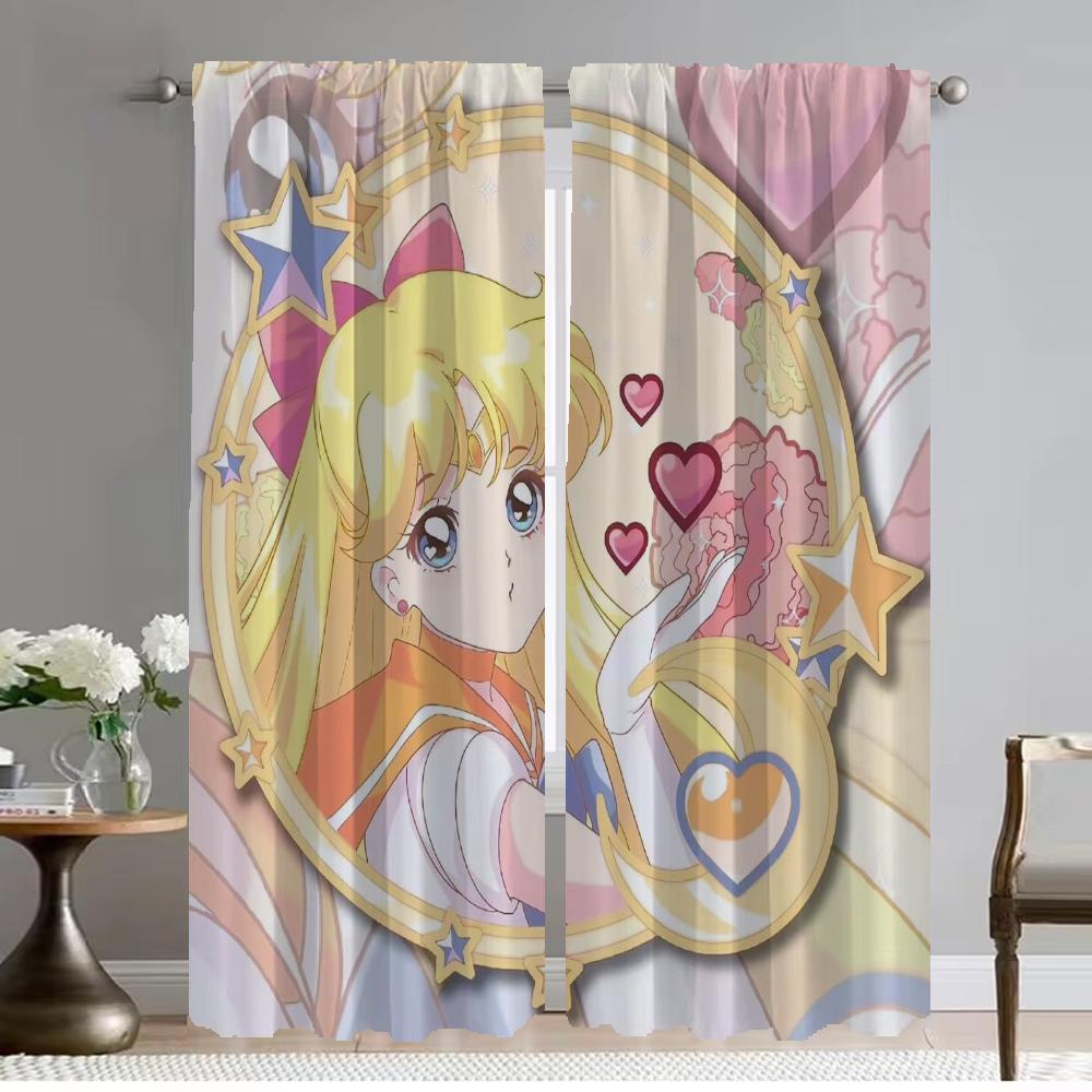 Partition Moon Girl Blackout Curtain for Room 2 Panel Modern Living Room Curtains for Camera Home Interior Curtains Shades Child