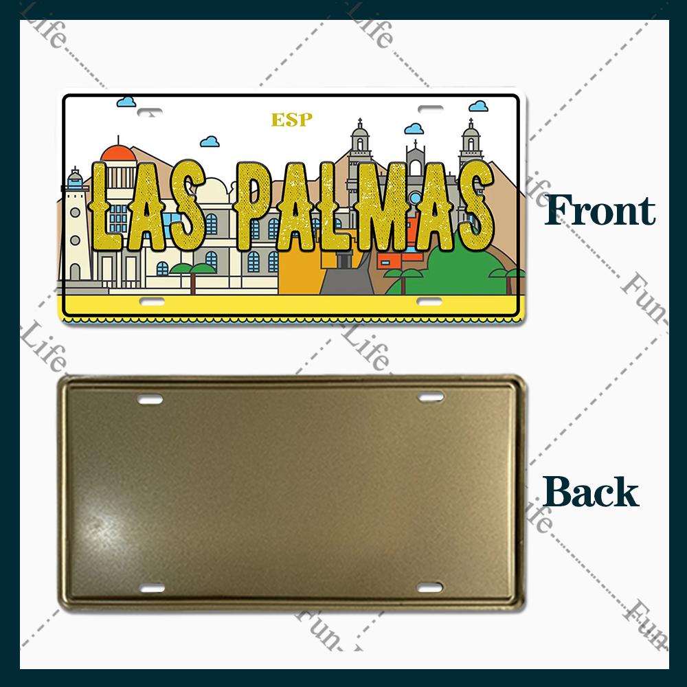 Винтажный плакат с номером автомобиля Испании/СИДНЕЯ Популярный город Бразилия Национальный флаг Ретро жестяные знаки Наклейки для домашнего декора