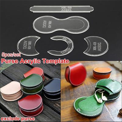 Кожаное ремесло DIY Ремесло Шитье Кошелек Украшение сумки Узор Трафарет Кожаный инструмент Шаблон кошелька