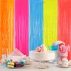 Metallic Tinsel Foil Fringe Curtains Colorful Iridescent Tinsel Streamer Backdrop Decor for Wedding Birthday Neon Party Decoration