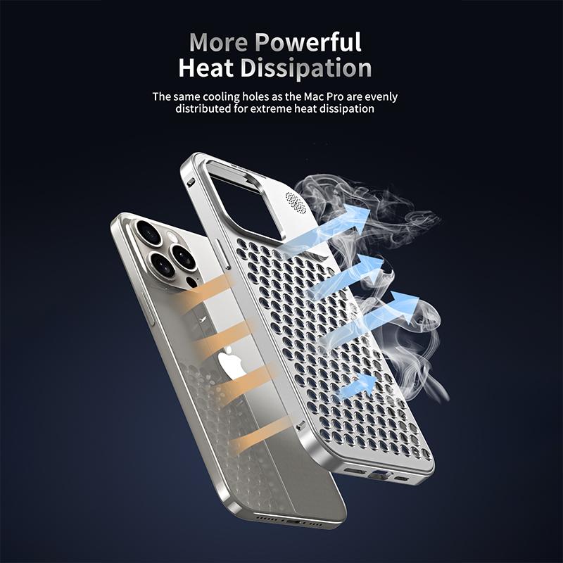 Elastic Buckle Aluminum Alloy Aromatherapy Cover iPhone 16 15 14 Pro Max Case Case For Iphone 12 13 Pro Iphone Case Hollow Heat Dissipation Anti-fall