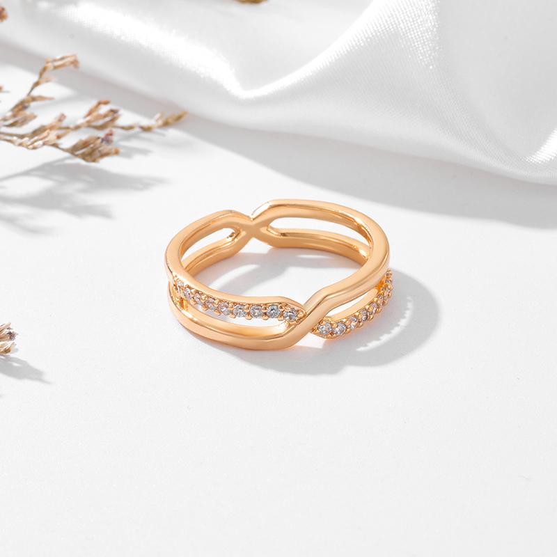 Классические женские кольца Kinel с натуральным цирконом, двухслойный дизайн, современные модные украшения