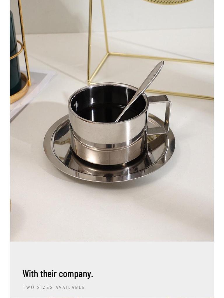 Набор из 2-х двойных термокружек для кофе Milan Luxe из нержавеющей стали