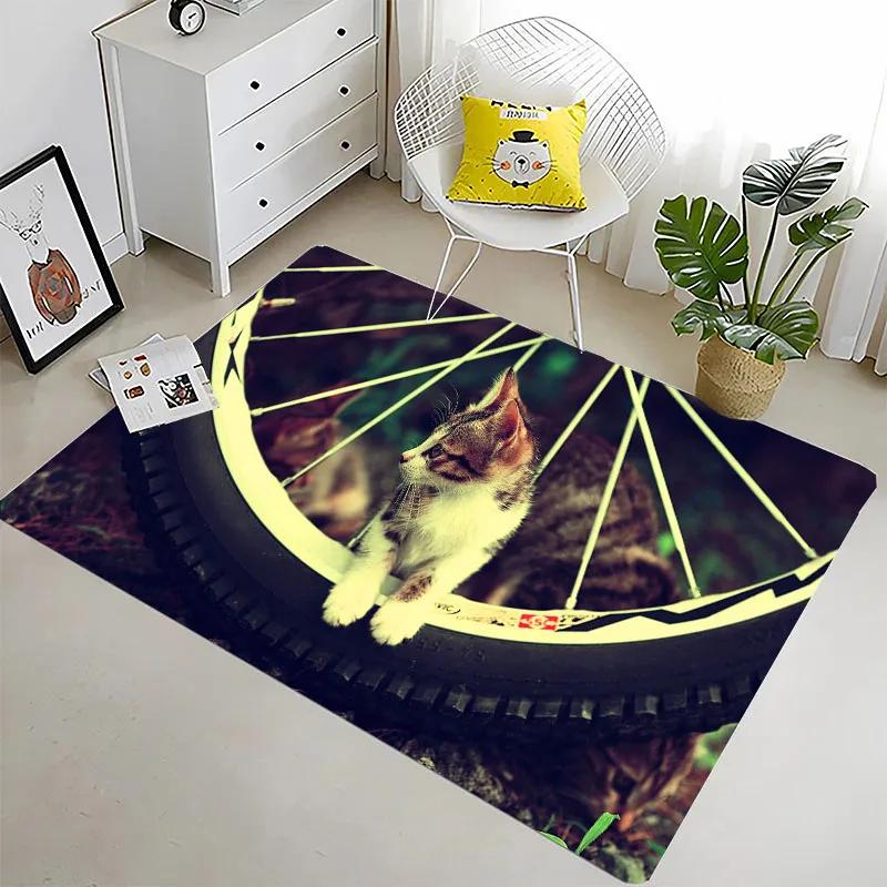 Забавный кот 3D-печать Большие ковры для дома Гостиная Детская спальня Диван Придверный коврик Кухонные коврики Противоскользящий Декор