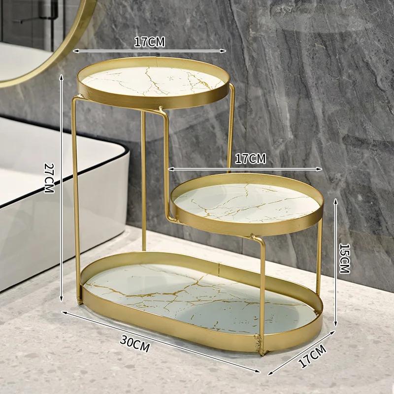 Стойка для столешницы в стиле легкой роскоши, кованая железная полка для хранения, стойки-органайзеры для ухода за кожей, косметики, туалетных принадлежностей, товары для ванной комнаты