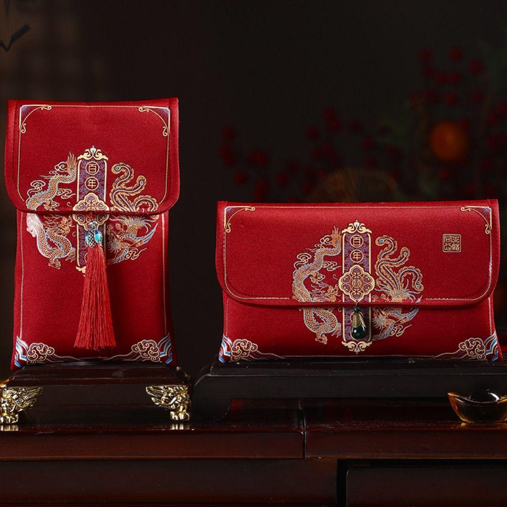 Multiple Patterns New Year's Blessing Bag Best Wishes Red Envelope Money Bags  Spring Festival