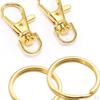 30Pcs Lobster Claw Clasps Keychain Hooks with Key Chain Rings Clip Hook Metal Gold