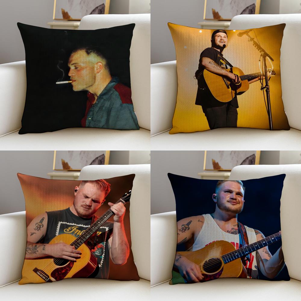 Country ZZach BryanS Cushion Cover Breathable and skinfriendly linen pillowcase square removable and washable cushion