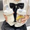 Милые С 300 мл С отметками и трубочкой Пластиковые Стаканы для воды Маленького размера Кофе Молоко Бутылки для воды На улице