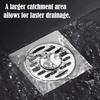 Stainless Steel Square Shower Floor Drain Detachable Odor Proof Bathroom Parts Accessories