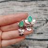 UNOde50 Green Crystal Hoop Earrings Lightweight Luxury Indian Style Ear Clips Women
